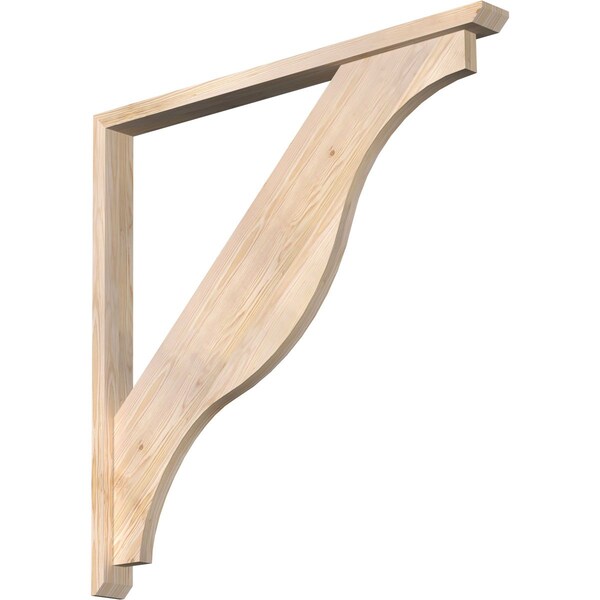 Ekena Millwork Funston Slat Smooth Bracket w/ Offset Brace, Douglas Fir, 3 1/2"W x 42"D x 42"H BKT0402X42X42FST06SDF - main